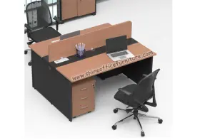 Meja Kerja Kantor Eco Office konfigurasi 2 staff berhadapan 2_staff