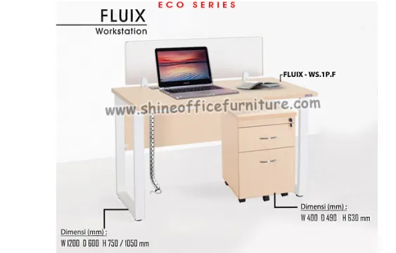 Meja Kerja Kantor Meja Kantor Single Staff.<br>Fluix-WS 1PF fluix_ws_1p_f