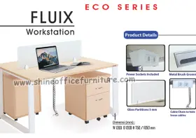 Meja Kerja Kantor Konfigurasi 2 Staff INCO <br>Fluix-WS 2PF fluix_ws_2p_f_spek