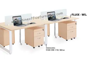 Meja Kerja Kantor Konfigurasi 4 Staff INCO <br>Fluix-WS 4P F fluix_ws_4p_f